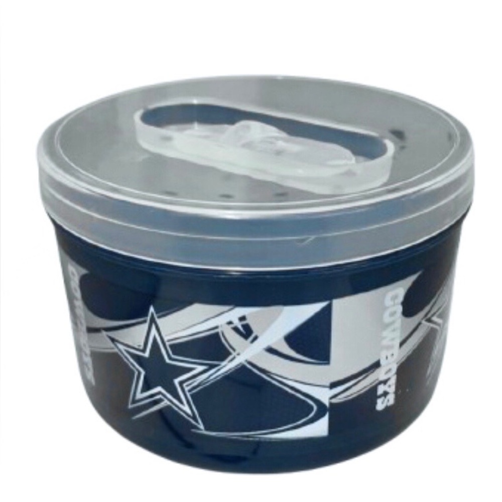 🏈$4🏈 NEW NFL Dallas Cowboys Food Storage Container Blue White 11.5 oz, 340 mL